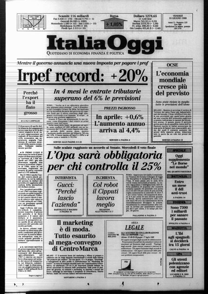 Italia oggi : quotidiano di economia finanza e politica